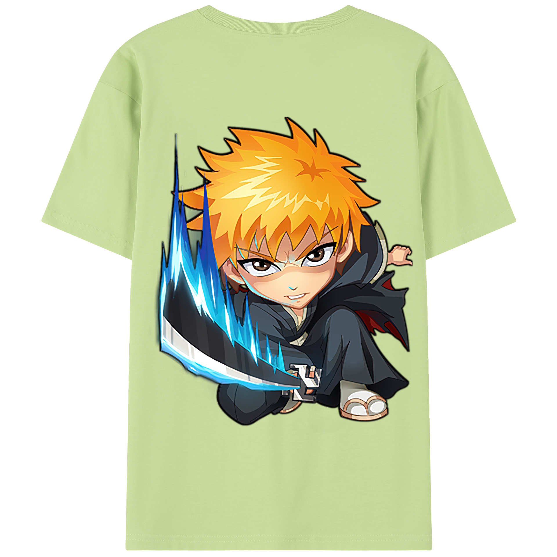 （画像用） ブリーチ 黒崎一護（くろさき いちご）BLEACH Kurosaki Ichigo 綿100％半袖Tシャツ（背面プリント）